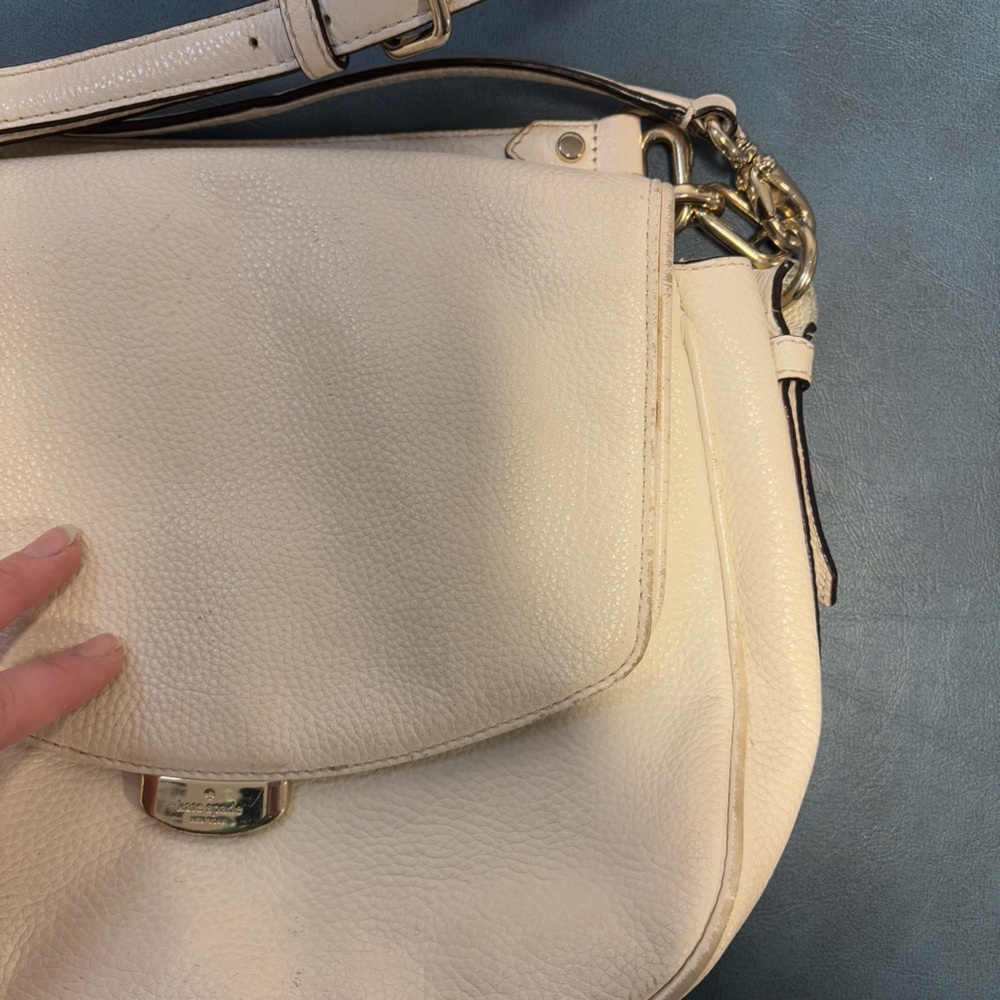 Kate Spade MULBERRY STREET ALECIA SHOULDER BAG White Pebbled Leather - Picture 3 of 9